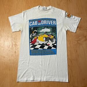 Vintage 90s Rodger Rabbit Cartoon Cab and Driver Medium WhiteT-Shirt